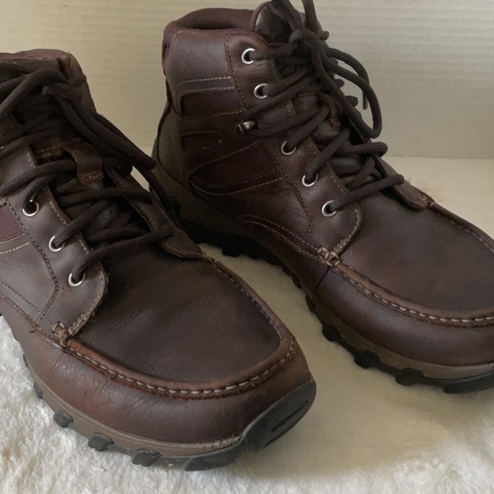 Rockport Brown real leather Moc-Toe Hiking Boots